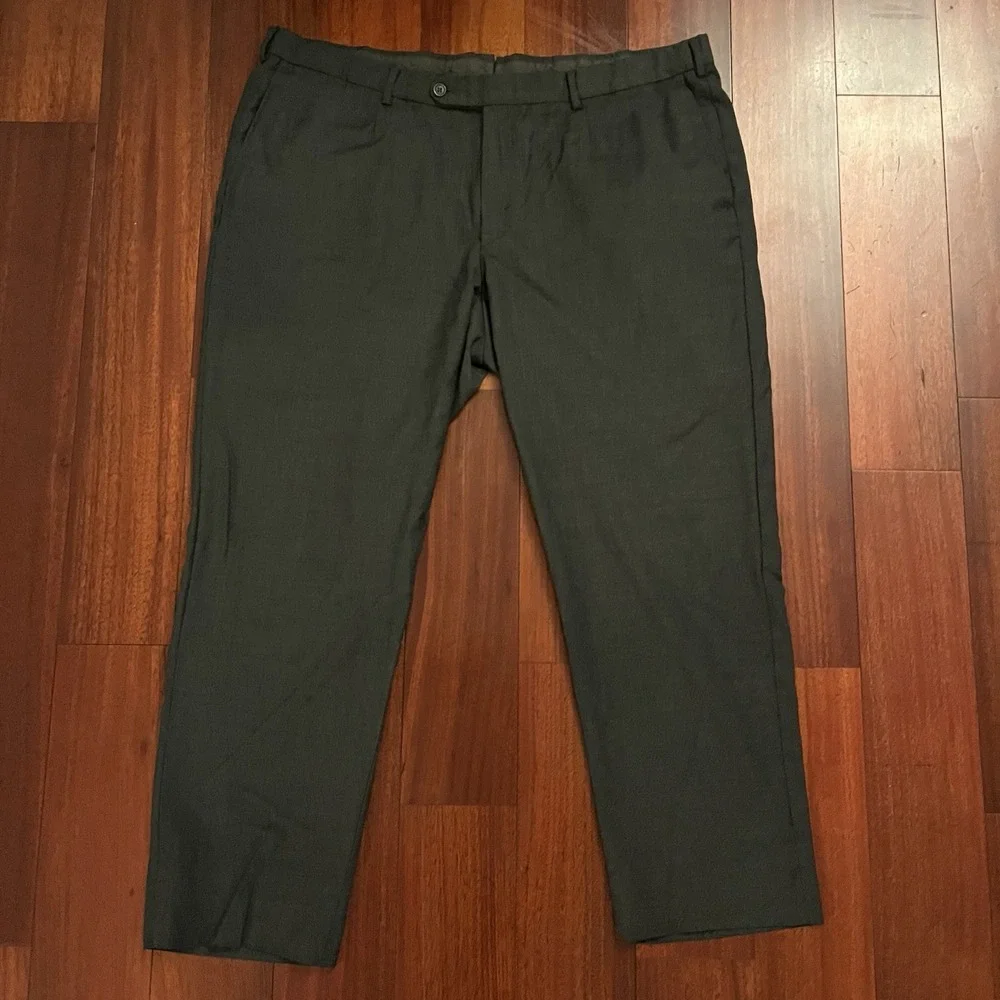 Ermenegildo Zegna Su Misura Dress Pants Mens 42x29 Herringbone Wool 7 64 Trouser